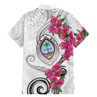 Guam Chamorro Family Matching Mermaid Dress and Hawaiian Shirt Curves Polynesian Tattoo Mix Bougainvillea
