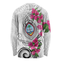 Guam Chamorro Long Sleeve Shirt Curves Polynesian Tattoo Mix Bougainvillea