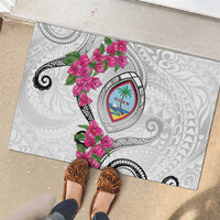 Guam Chamorro Rubber Doormat Curves Polynesian Tattoo Mix Bougainvillea