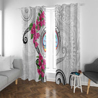 Guam Chamorro Window Curtain Curves Polynesian Tattoo Mix Bougainvillea