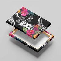 Hafa Adai Guam Canvas Wall Art Polynesian Tattoo Tropical Flowers