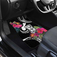 Hafa Adai Guam Car Mats Polynesian Tattoo Tropical Flowers