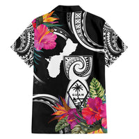 Hafa Adai Guam Family Matching Off Shoulder Short Dress and Hawaiian Shirt Polynesian Tattoo Tropical Flowers LT05 - Polynesian Pride