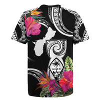 Hafa Adai Guam Rugby Jersey Polynesian Tattoo Tropical Flowers