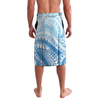 Hafa Adai Guam Lavalava Tropical Flowers Blue Gradient