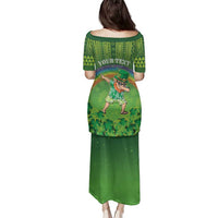 Personalised Hawaii Saint Patrick's Day Family Matching Puletasi and Hawaiian Shirt Let's Get Fit Shaced