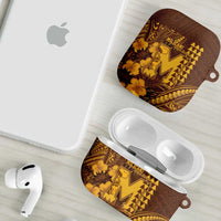 Hawaii Mililani High School AirPods Case Tribal Tattoo With Hibiscus Flowers