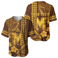 Personalised Hawaii Mililani High School Baseball Jersey Tribal Tattoo With Hibiscus Flowers