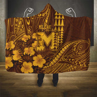 Hawaii Mililani High School Hooded Blanket Tribal Tattoo With Hibiscus Flowers