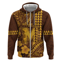 Personalised Hawaii Mililani High School Hoodie Tribal Tattoo With Hibiscus Flowers