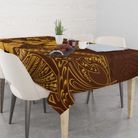 Hawaii Mililani High School Tablecloth Tribal Tattoo With Hibiscus Flowers