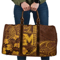 Hawaii Mililani High School Travel Bag Tribal Tattoo With Hibiscus Flowers