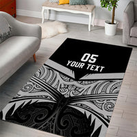 Custom New Zealand Cricket Area Rug Go Champions World Cup 2024 With Maori Pattern LT05 - Polynesian Pride