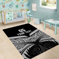 Custom New Zealand Cricket Area Rug Go Champions World Cup 2024 With Maori Pattern LT05 - Polynesian Pride