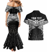 Custom New Zealand Cricket Couples Matching Mermaid Dress and Hawaiian Shirt Go Champions World Cup 2024 With Maori Pattern LT05 - Polynesian Pride