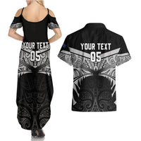 Custom New Zealand Cricket Couples Matching Summer Maxi Dress and Hawaiian Shirt Go Champions World Cup 2024 With Maori Pattern