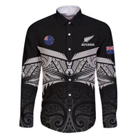 Custom New Zealand Cricket Family Matching Summer Maxi Dress and Hawaiian Shirt Go Champions World Cup 2024 With Maori Pattern LT05 Dad's Shirt - Long Sleeve Black - Polynesian Pride