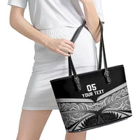 Custom New Zealand Cricket Leather Tote Bag Go Champions World Cup 2024 With Maori Pattern