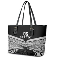 Custom New Zealand Cricket Leather Tote Bag Go Champions World Cup 2024 With Maori Pattern