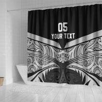 Custom New Zealand Cricket Shower Curtain Go Champions World Cup 2024 With Maori Pattern