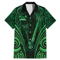 Personalised New Zealand Darts Family Matching Mermaid Dress and Hawaiian Shirt Green Dart Board Maori Pattern LT05 Dad's Shirt - Short Sleeve Green - Polynesian Pride