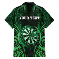 Personalised New Zealand Darts Family Matching Puletasi and Hawaiian Shirt Green Dart Board Maori Pattern LT05 - Polynesian Pride