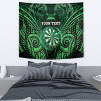 Personalised New Zealand Darts Tapestry Green Dart Board Maori Pattern