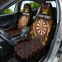 Personalised New Zealand Darts Car Seat Cover Gold Dart Board Maori Pattern