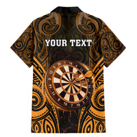 Personalised New Zealand Darts Family Matching Mermaid Dress and Hawaiian Shirt Gold Dart Board Maori Pattern LT05 - Polynesian Pride