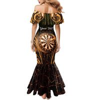 Personalised New Zealand Darts Mermaid Dress Gold Dart Board Maori Pattern LT05 - Polynesian Pride