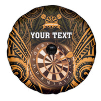 Personalised New Zealand Darts Spare Tire Cover Gold Dart Board Maori Pattern