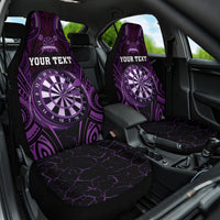 Personalised New Zealand Darts Car Seat Cover Purple Dart Board Maori Pattern LT05 One Size Purple - Polynesian Pride