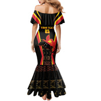 Custom Papua New Guinea Cricket Family Matching Mermaid Dress and Hawaiian Shirt 2024 World Cup LT05 - Polynesian Pride