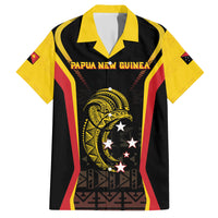 Custom Papua New Guinea Cricket Family Matching Short Sleeve Bodycon Dress and Hawaiian Shirt 2024 World Cup LT05 Dad's Shirt - Short Sleeve Black - Polynesian Pride