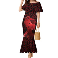 Aotearoa Mana Wahine Mermaid Dress The Spiritual Power Of Women LT05 Women Red - Polynesian Pride