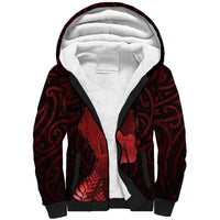 Aotearoa Mana Wahine Sherpa Hoodie The Spiritual Power Of Women LT05 Unisex Red - Polynesian Pride