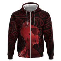 Aotearoa Mana Wahine Zip Hoodie The Spiritual Power Of Women LT05 Zip Hoodie Red - Polynesian Pride