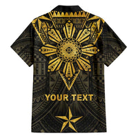 Personalised Philippines Independence Day Family Matching Off The Shoulder Long Sleeve Dress and Hawaiian Shirt Filipinos Sun Star Tribal LT05 - Polynesian Pride