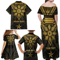 Personalised Philippines Independence Day Family Matching Off Shoulder Maxi Dress and Hawaiian Shirt Filipinos Sun Star Tribal LT05 - Polynesian Pride