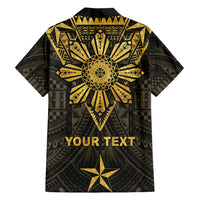 Personalised Philippines Independence Day Family Matching Off Shoulder Short Dress and Hawaiian Shirt Filipinos Sun Star Tribal LT05 - Polynesian Pride