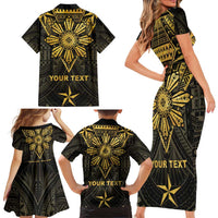 Personalised Philippines Independence Day Family Matching Short Sleeve Bodycon Dress and Hawaiian Shirt Filipinos Sun Star Tribal LT05 - Polynesian Pride