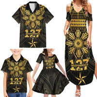 Personalised Philippines Independence Day Family Matching Summer Maxi Dress and Hawaiian Shirt Filipinos Sun Star Tribal LT05 - Polynesian Pride