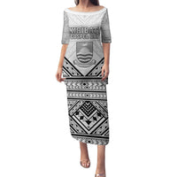 Personalised Kiribati Gospel Day Family Matching Puletasi and Hawaiian Shirt Coat Of Arms Polynesian Pattern