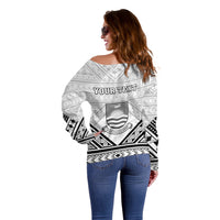 Personalised Kiribati Gospel Day Off Shoulder Sweater Coat Of Arms Polynesian Pattern LT05 - Polynesian Pride
