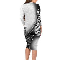 Solomon Islands Nguzunguzu Family Matching Long Sleeve Bodycon Dress and Hawaiian Shirt Polynesian Tribal Pattern LT05 - Polynesian Pride