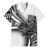 Solomon Islands Nguzunguzu Family Matching Off The Shoulder Long Sleeve Dress and Hawaiian Shirt Polynesian Tribal Pattern LT05 Dad's Shirt - Short Sleeve White - Polynesian Pride