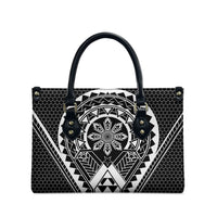 Philippines Batok Tribal Inspired Tattoo Black Leather Bag LT05 - Polynesian Pride