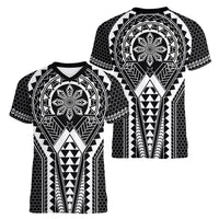 Philippines Batok Tribal Inspired Tattoo Black Women V-Neck T-Shirt LT05 - Polynesian Pride