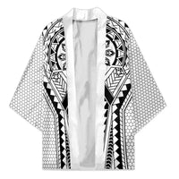 Philippines Batok Tribal Inspired Tattoo White Kimono LT05 Unisex White - Polynesian Pride