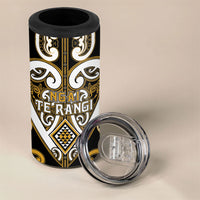 Custom Aotearoa Ngai Te Rangi 4 in 1 Can Cooler Tumbler Maori Tribal Pattern LT05 - Polynesian Pride